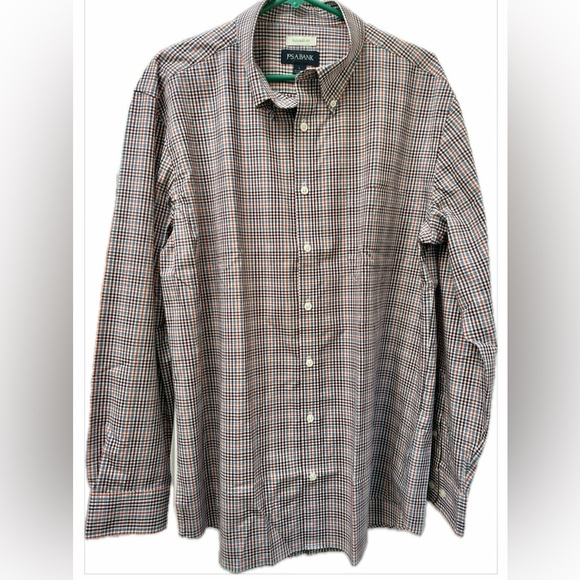 Jos A Bank Tailored Fit Shirt L NWT Cotton Blend Plaid Button-Up - Picture 1 of 5